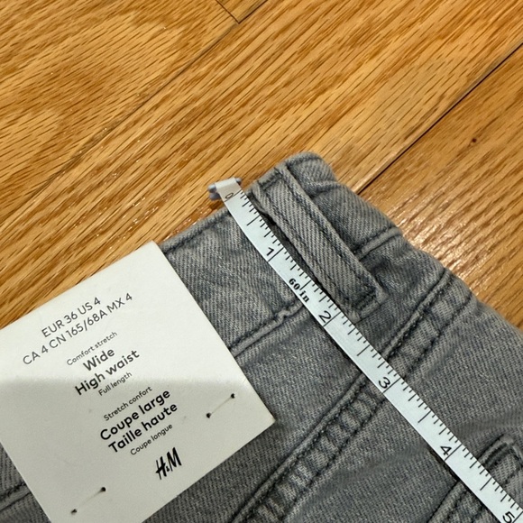 H&M WIDE LEG/HIGH WAIST LIGHT GREY JEANS Sz. 4 NWT - Picture 13 of 14